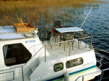 Barka turystyczna Saima 1100SE - czarter barek w Finlandi, Pojezierze Fińskie foto: Saimaan Solmu