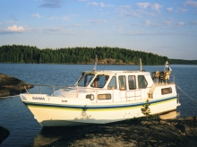 Czarter barki turystycznej w Finlandi foto: Saimaan Solmu